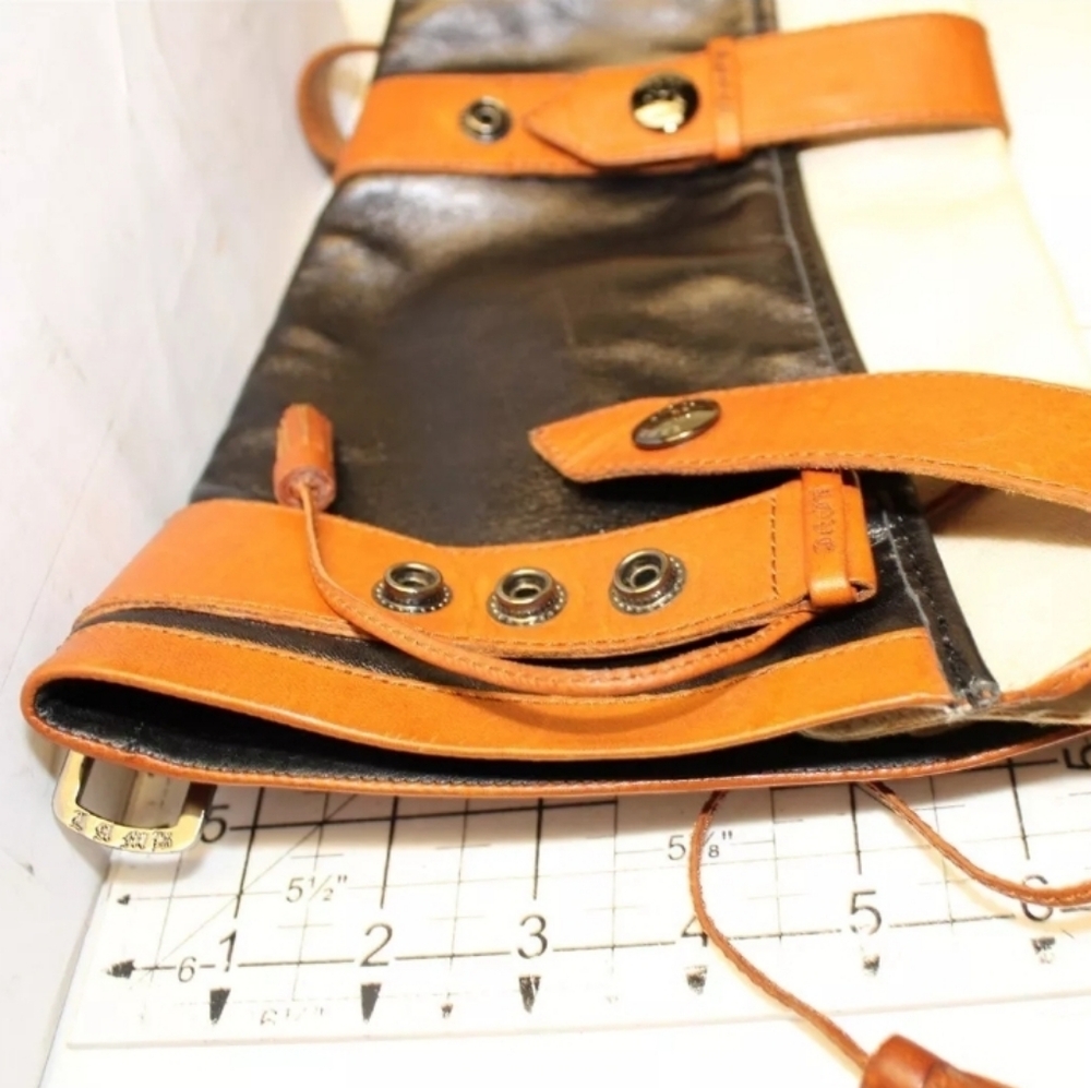 L.A.M.B. Baby  7.5 39 Leather Wedge Strap Knee High Boots - Picture 12 of 15